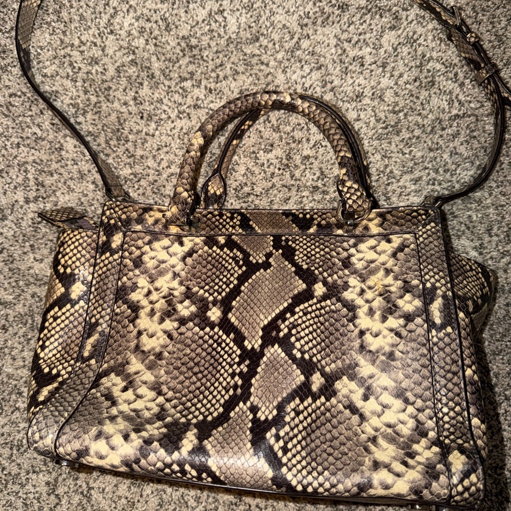 Michael Kors Snake Print Satchel Crossbody - Picture 5 of 13
